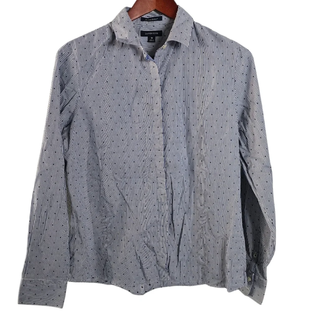 Lands’ End No Iron Supima Cotton Shirt – Size 10 - Picture 2 of 6